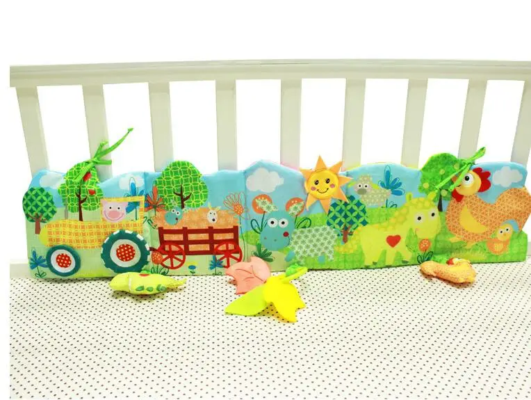 New Baby Plush Toys Rattles Cloth Book Bags Multifunctional Cartoon Farm Animals Cloth Book ruffle Give A Gift 20%Off