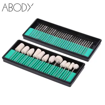 

30Pcs Nail Drill Bits + 13Pcs Wool Nail Drill Bits Kit 3/32'' Shank for Electric Nail Drill Machine Grinding Head Dead Skin File