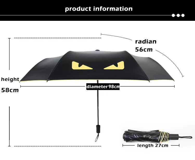 Креативные, с черной подкладкой, 3 раза, УФ, для женщин и мужчин, Неавтоматические, бизнес, ветрозащитные зонты, модные мужские зонты, детские подарки, paraguas