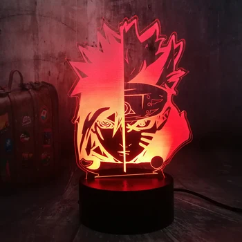 

Japanese Anime Naruto Uzumaki Naruto Figure and Uchiha Sasuke 7 Color LED Night Light Boy Toy Home Decor Desk Lamp Birthday lamp