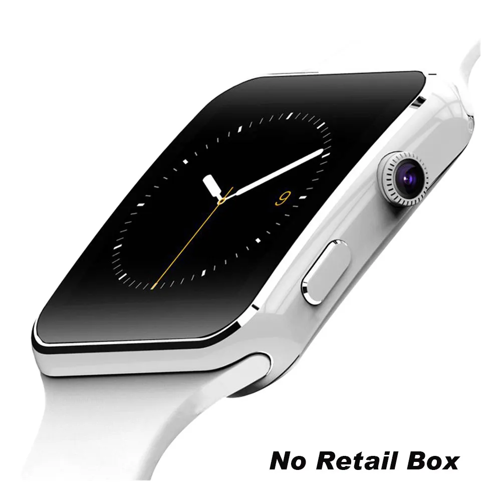 Новое поступление X6 Смарт часы с камерой сенсорный экран Поддержка SIM TF карта Bluetooth Smartwatch для iPhone Xiaomi Android телефон - Цвет: white NO box
