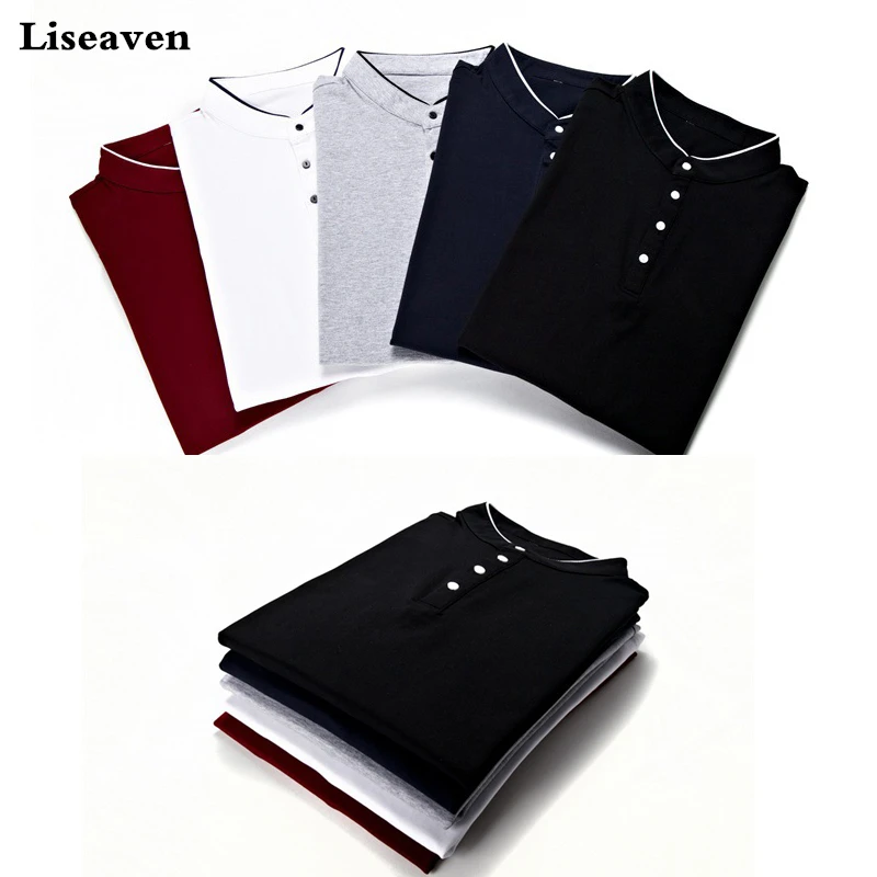 

Pack of 2pcs Liseaven Men Long Sleeve T-Shirts Solid Color Cotton T Shirt 2018 Tops & Tees Men's Clothing