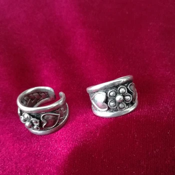 

Hmong jewelry ethnic style handmade Miao silver personality ring ring braided silk flower ring