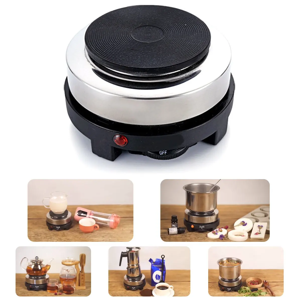 

Portable Electric Heater Stove Hot Cooker Plate Milk Water Coffee Mocha Heating Furnace Multifunctional Kitchen Appliance 500W