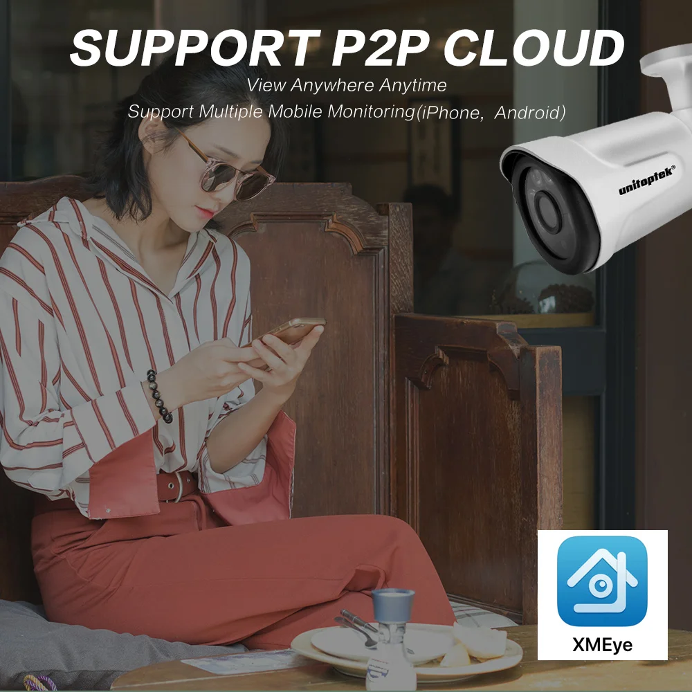 48V POE Ultra HD Bullet IP камера наружная 8MP 4K для наблюдения безопасности видео IR ночного