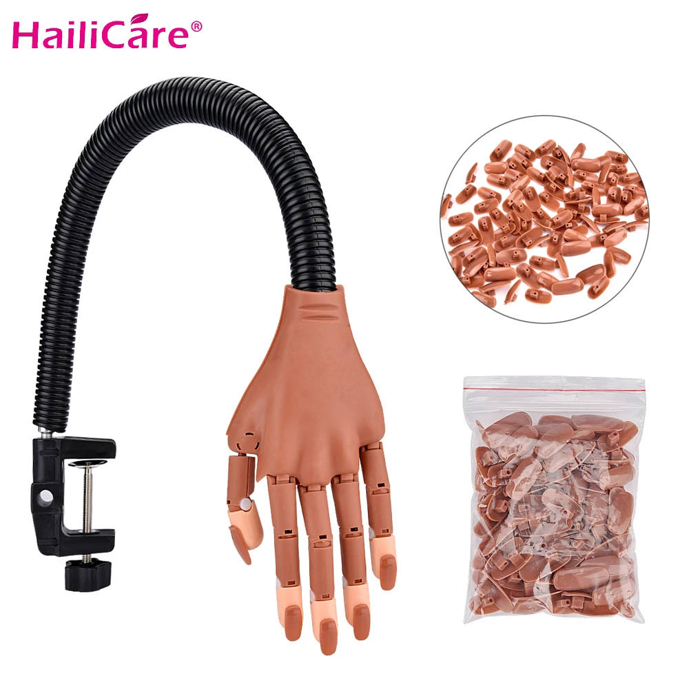

Professional 1 Practice Hand+100pcs Nail Tips Nail Art Hands Tool Adjustable Nail Art Model Hands DIY Manicure Tool For Training