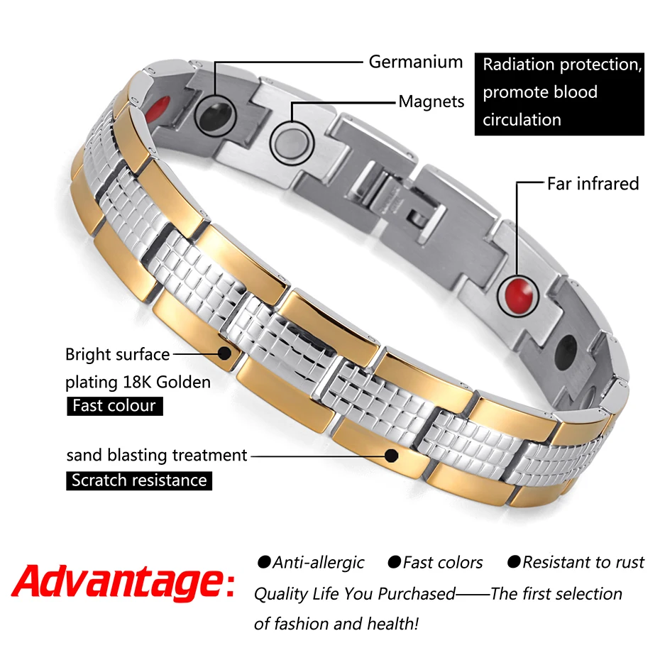 Energy Therapy Stainless Steel Bracelet  (1)