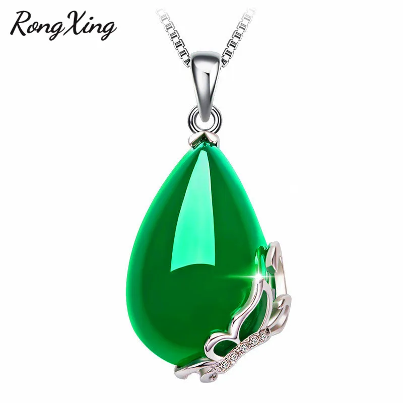 RongXing классические красные/Зеленые Подвески в форме капли воды для женщин