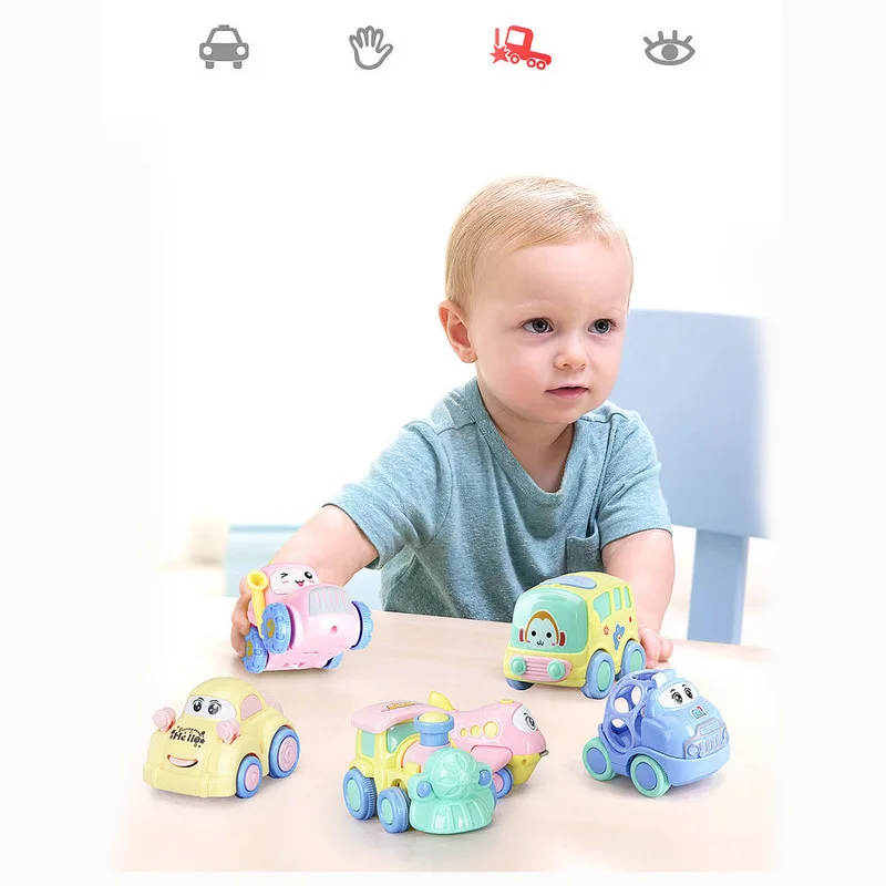 

Baby Cartoon Inertia Car Early Education Development Toy Baby Learning Climbing Toy Resistant To Fall Traffic Car Sliding Rattle