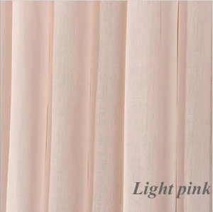 White tulle voile curtains for livingroom bedroom Japan voile custom drape transparent window sheer pull pleat tape pink - Цвет: Pink