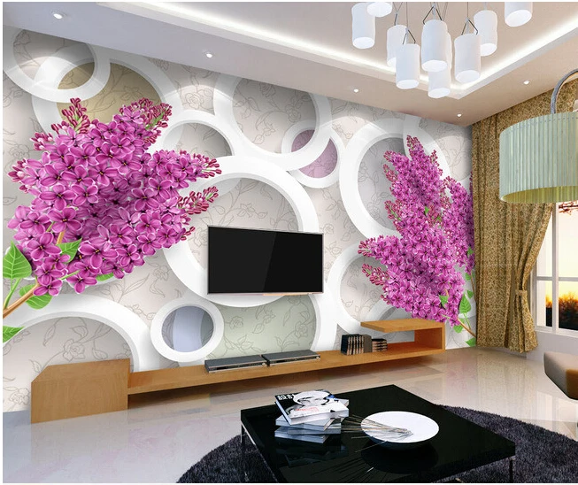 

Custom 3D floral wallpaper. Warm and stylish Lavender murals for the living room bedroom TV background wall waterproof wallpaper