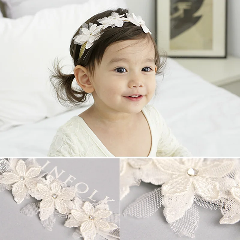 

Chic Lace Flower Princess Girls Newborn Infant Toddler Headwear Lace Baby Headband Hair Bow Headdress Children Hair Accessories