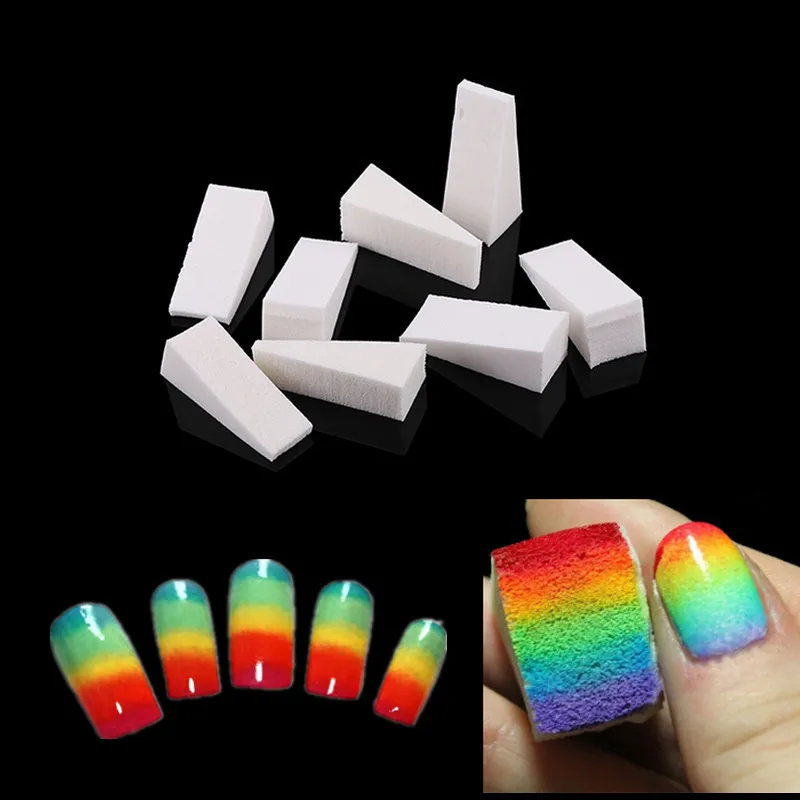 

8pcs DIY Gradient Nail Soft Sponges Nail Buffer Files Color Change Gel Nail Polish Equipment Manicure Nail Art Fade Tool Set