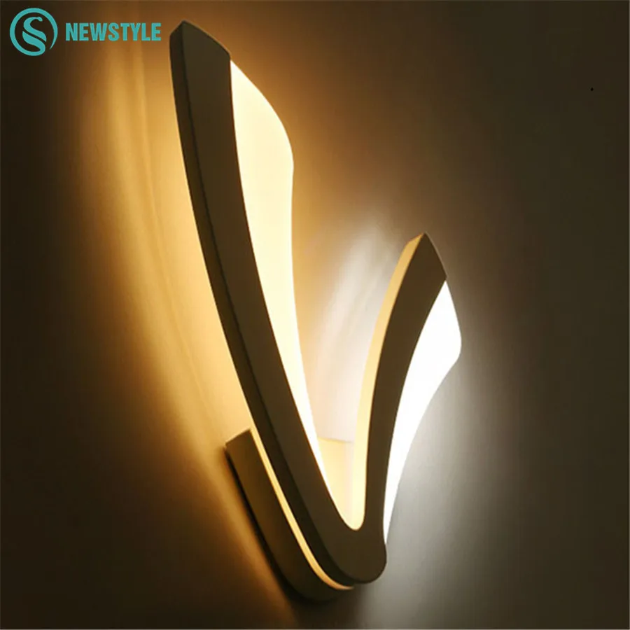 

Shape V Bedroom Light H33cm Wall Lamp 12W AC85-265V LED Lights Wall Mounted Indoor Living Room Corridor Stairs Acryl Lighting