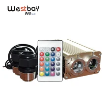 32 Вт двухпортовый волоконно-оптический двигатель ИК Золотой RGBW светодиодный волоконные лампы звезда потолок ночной Декор