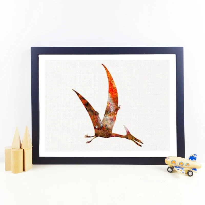 Watercolor Dinosaur Painting Bedroom Decor