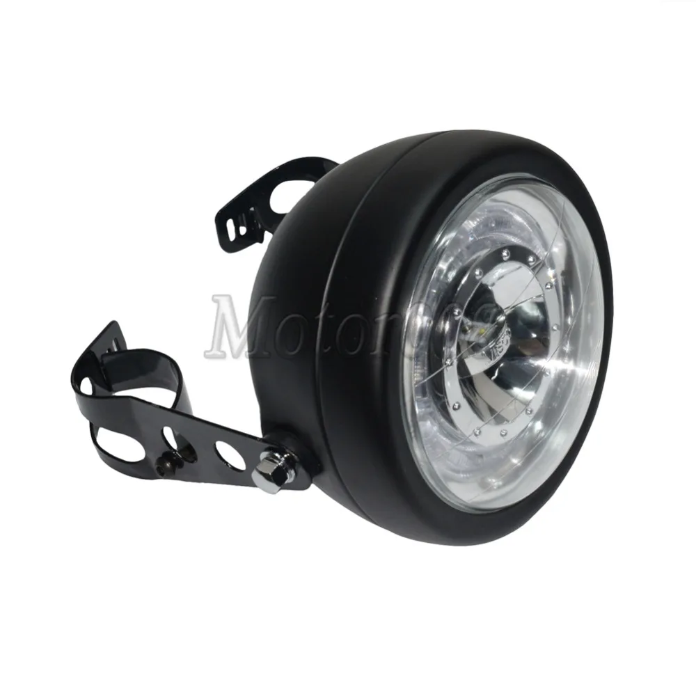 

6.5" Motorcycle Motocicleta Headlight LED Headlamp Lights Side Mount Cover With 28mm -36mm Bracket for harley Cafe Racer Cruiser