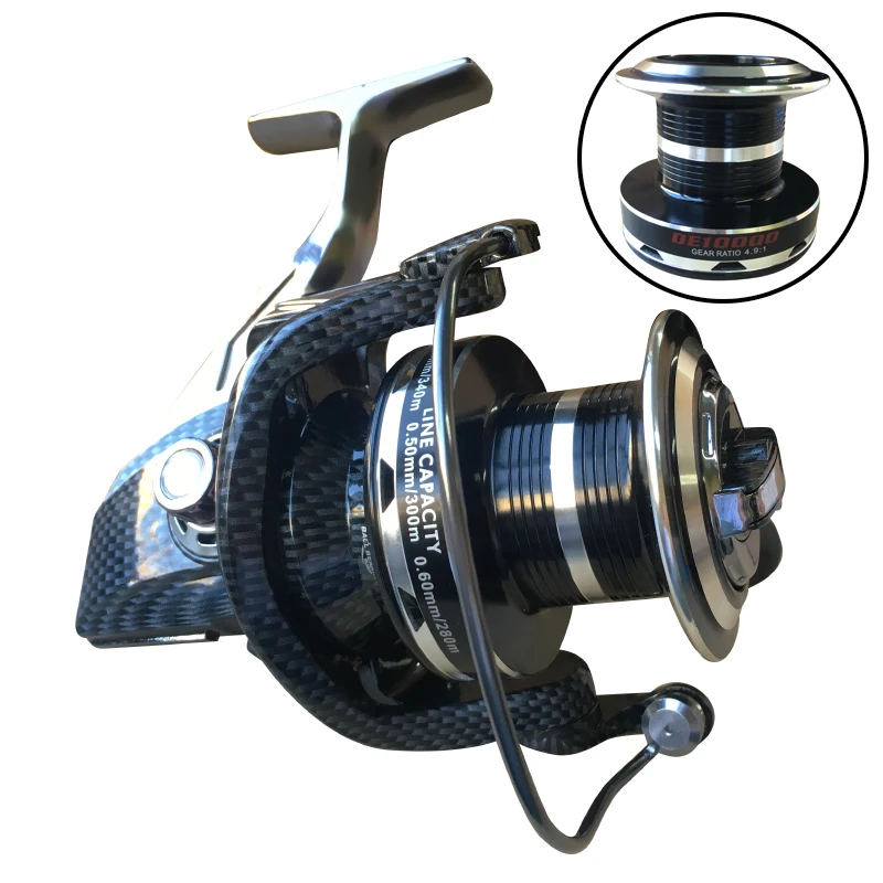 FDDL 4000-10000 حجم 12 + 1 الكرات كبيرة التصيد الصيد بكرات تغذية الكارب المعادن الصيد بكرة الكارب pesca Molinete Rg