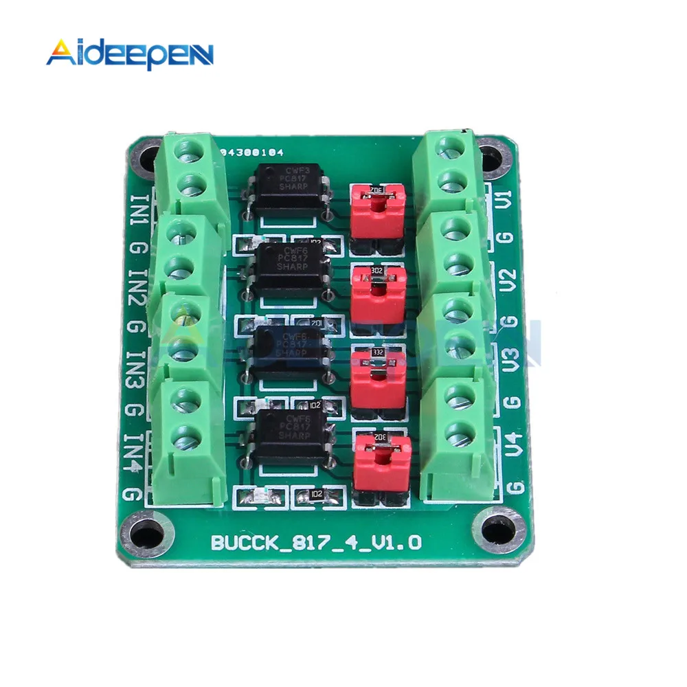 PC817 4 канальная оптопара изоляционная плата преобразователь напряжения адаптер модуль 3,6-30 в драйвер фотоэлектрический изолированный модуль PC 817