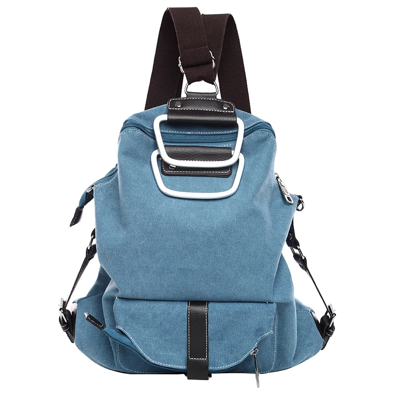 

Loshaka Canvas Backpack Female Casual Backpacks Multifunctiona Portable Bags Crossbody School Bag Travel Women Bag