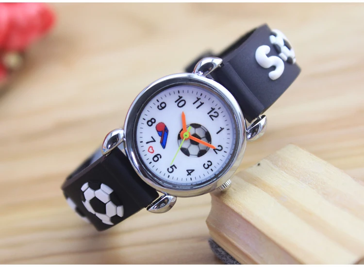 20 pcs 3D Cartoon Fashion Silicone Football Kids Watch Children Girls Boys Students Quartz Wristwatches Relogio Kol Saati Clock 5