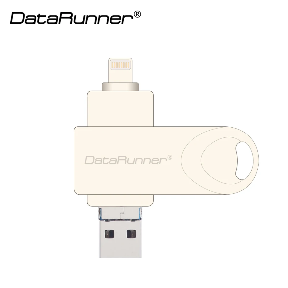 Флеш накопитель DataRunner Usb 3 0 OTG металлический флеш для iPhone X 8 7 Plus 16 ГБ 32 64 128 ГБ|USB