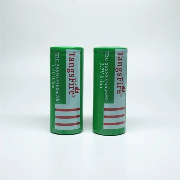 

2Pcs TagsFire Rechargeable 26650 5500mAh 3.7V Li-ion Battery for Torch