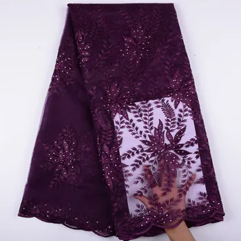 

Nigerian Women Lace Fabric High Quality Tulle African Lace Embroidery African Tulle Lace Fabric 5 Yards A1404