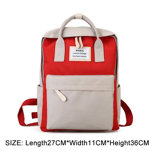 Корейский стиль, холщовый рюкзак для женщин, Простой Модный молодежный рюкзак для путешествий, школьная сумка для отдыха, сумка-тоут для девочки-подростка, сумка через плечо - Цвет: red gray