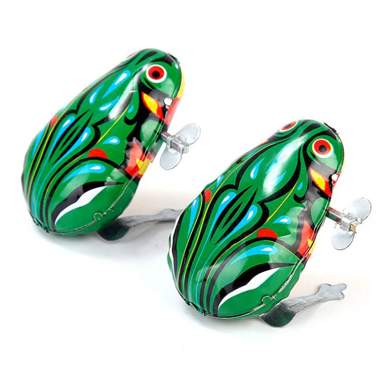 

Niosung New Wind Up Jumping Frog Iron Clockwork Toys For Children Baby On The Chain Educational Classic kids Toys