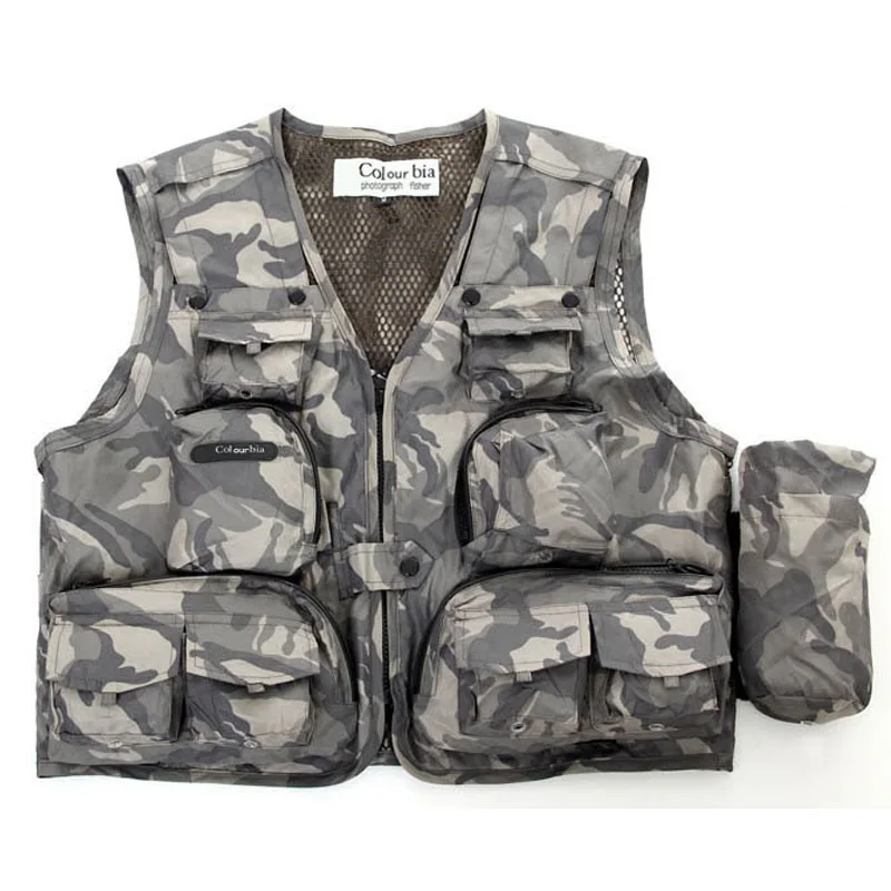Cargo Style Men Vest Casual Male Waistcoat Multi Pockets Photography