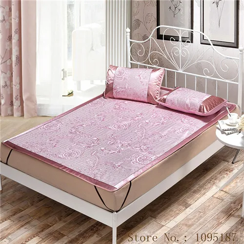 Летний охлаждающий коврик, комплект для простыней, складные простыни, подстилка-кровать, чехол для лета, ротанговый коврик 1,8 м, 1,5 м, кровать, летний комплект белья, коврик - Цвет: oufenna pink