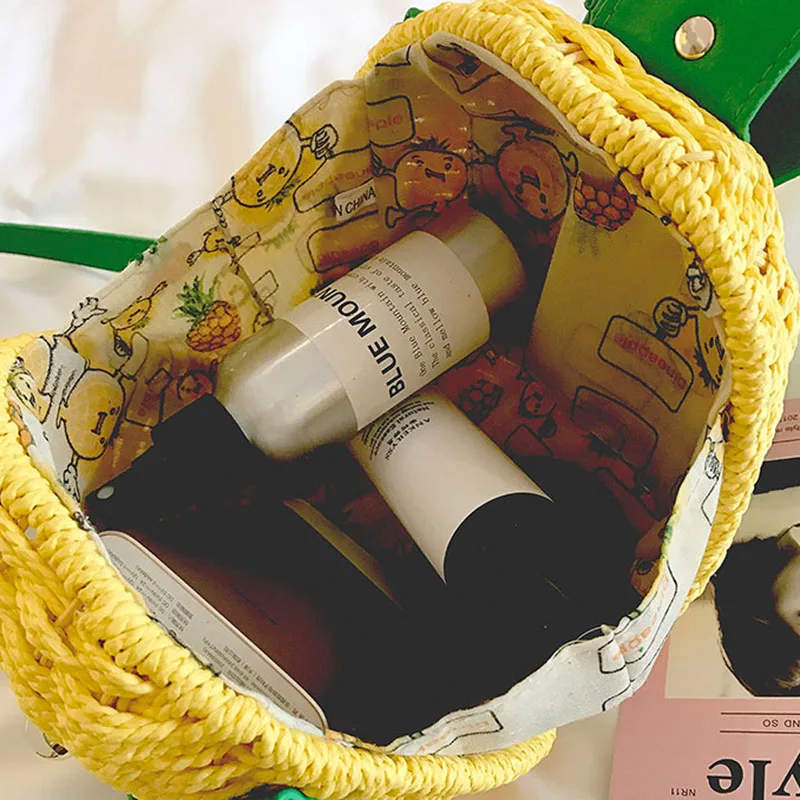 Women Pineapple Handbags Straw Weave Designer Female Shoulder Bags Ladies Fashion Clutches Tote Women Messenger Bag SS0319 (4)