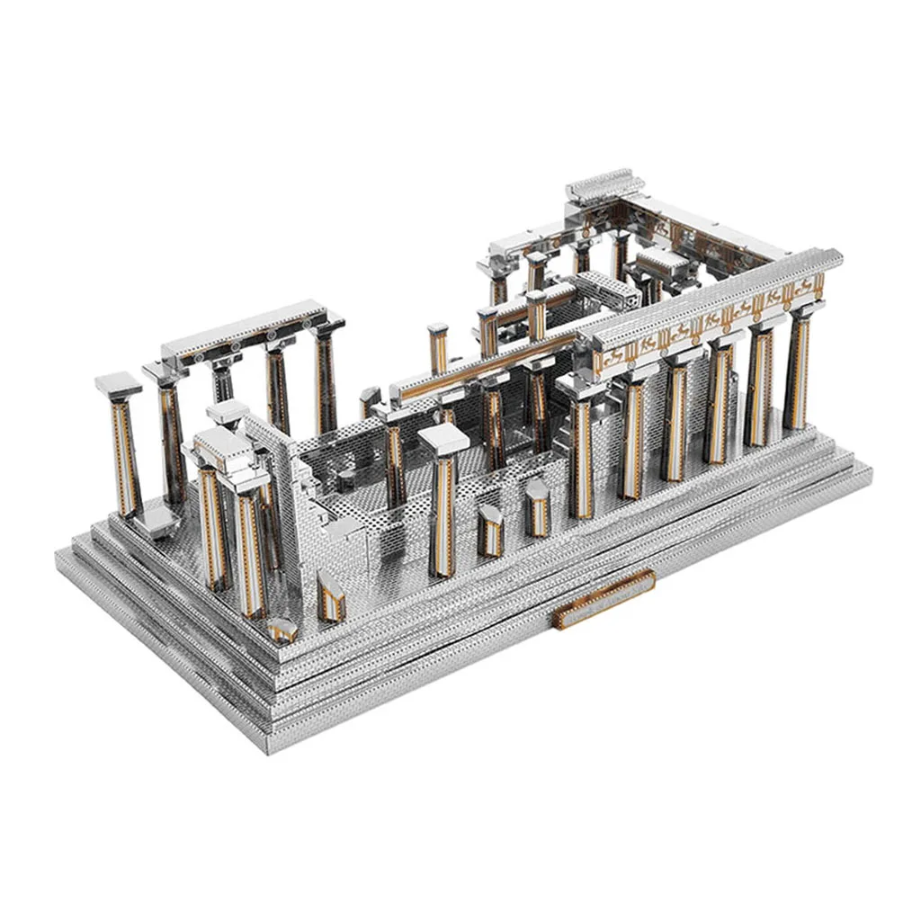 142pcs/ set 3D Metal Puzzles - DIY Greece Temple of Athena Model Assemble Model Kits Jigsaw Building Toy Home Decor Souvenirs