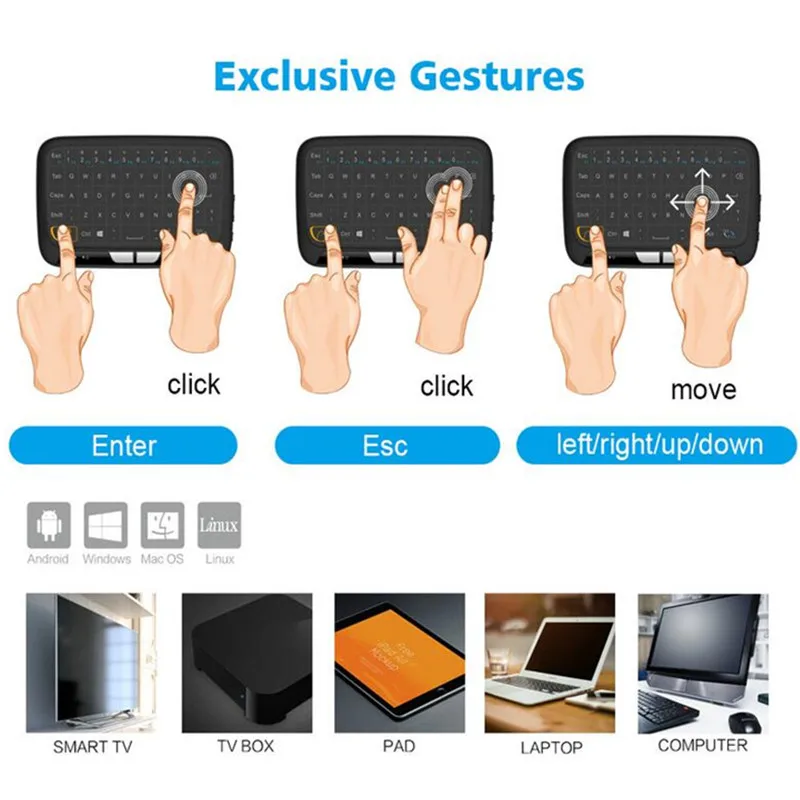 Tikigogo 2 4G H18 клавиатура без подсветки air mouse пульт дистанционного управления мини