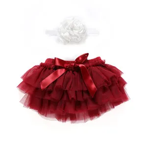 Многослойная балетная танцевальная одежда для новорожденных девочек, штаны, шорты, юбка-пачка, платье для дня рождения, юбки для малышей - Цвет: Бежевый