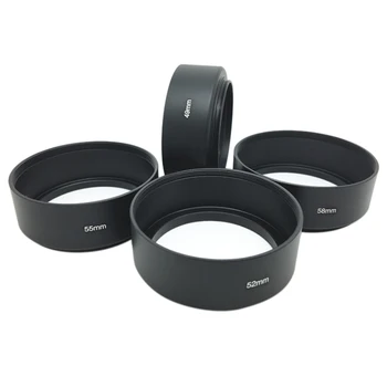 

New 1Pc 49MM/55MM/58MM/62MM/67MM/72MM/77MM Metal Long Focus Lens Hood Screw-In Mount For Camera