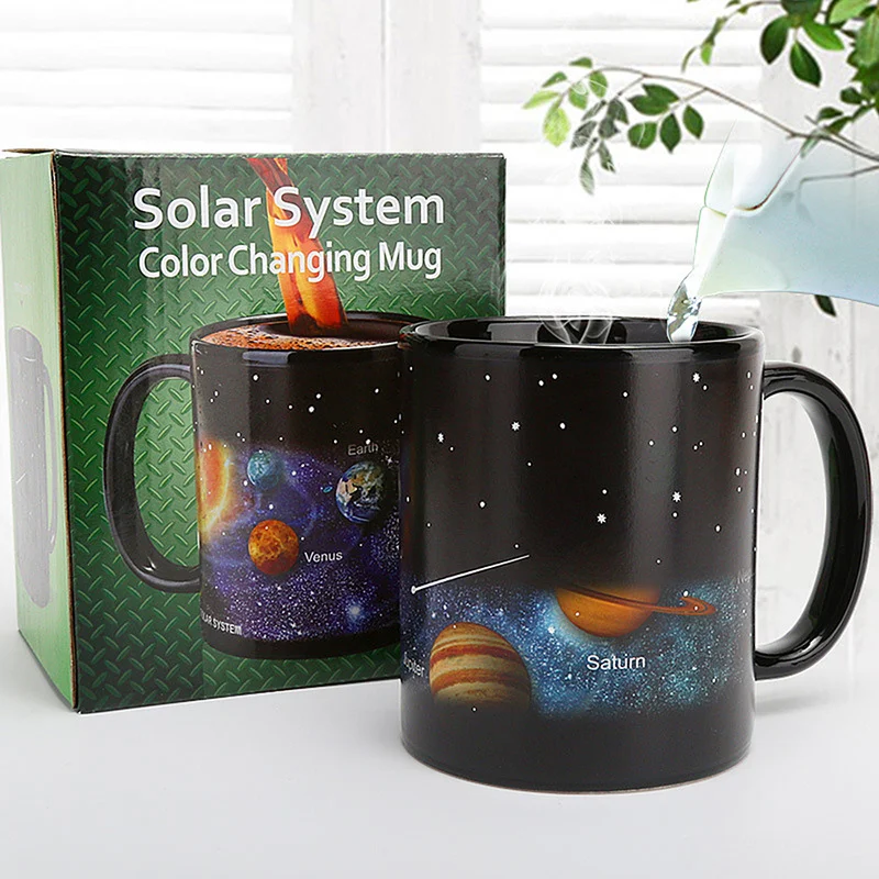 

Newest Style Ceramic Cups Changing Color Mug Milk Coffee Mugs Friends Gifts Student Breakfast Cups Star Solar System Mugs Travel