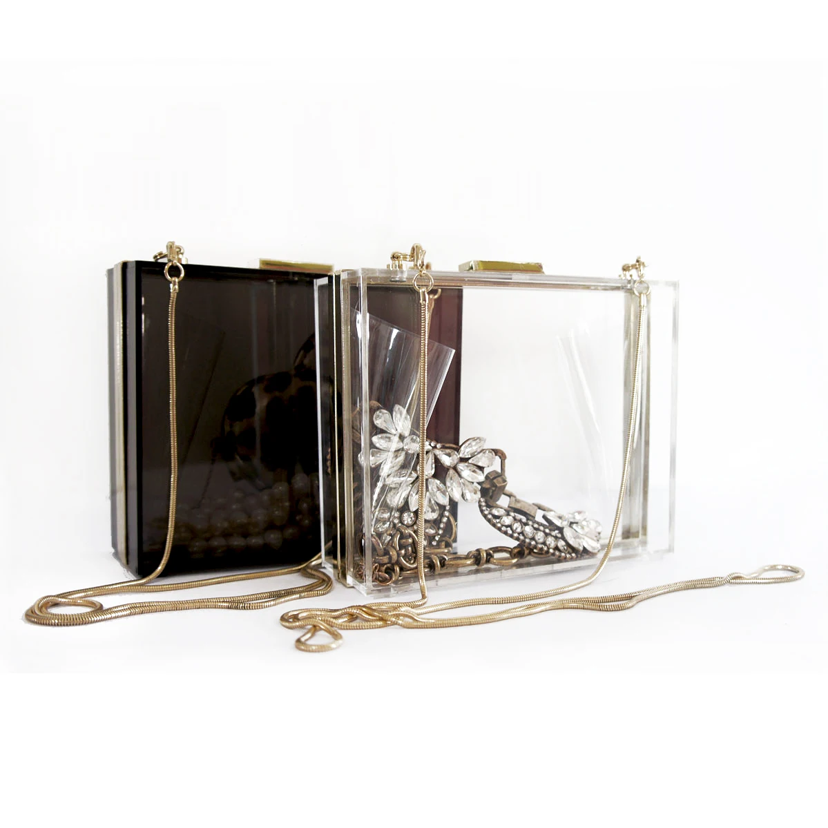 clear square box purse