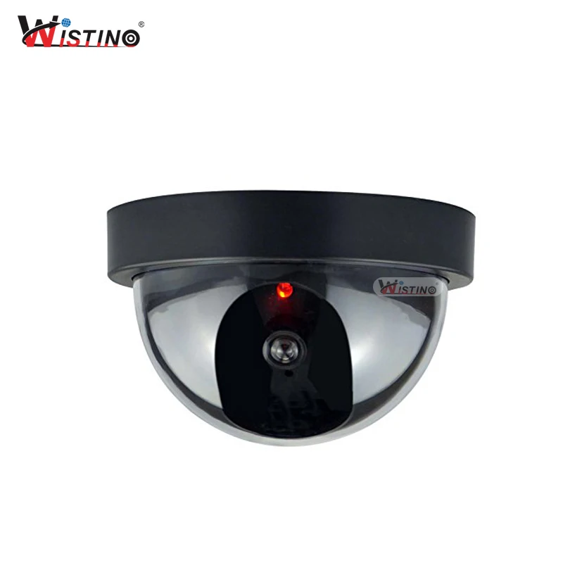 Kopen Wistino CCTV Fake Dummy Camera Dome Indoor Outdoor Simulatie Camera Thuis Bewaking Gesimuleerde Camera Led Monitor