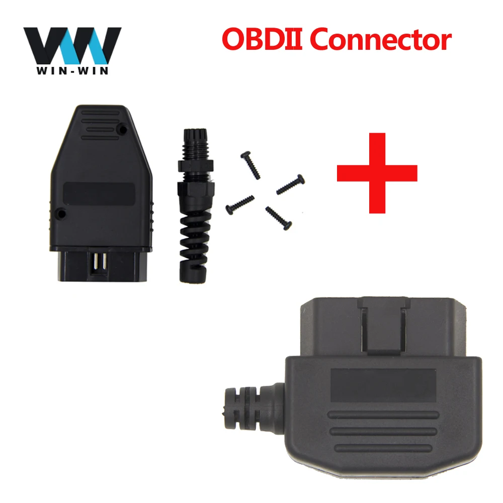 Free Shipping OBD2 16Pin Connector OBD Male Plug 90 Degrees Transfer OBD2 Adaptor Car
