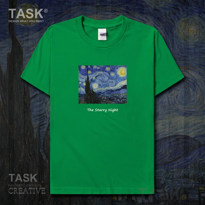 Mondo Famoso Dipinto Serie T-Shirt Van Gogh Nuova Arte Pittura Vestiti Del Manicotto Del Bicchierino Di Estate Del Cotone Di Stampa Divertente Moda St