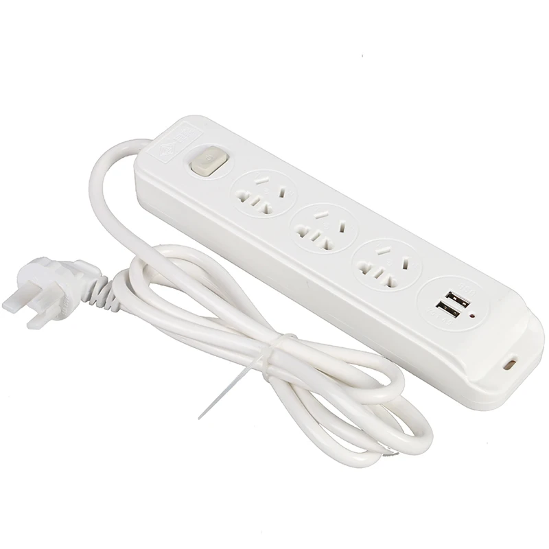 

Original 10A current rated power strip fast charging 2sockets USB Extension Socket Plug with Socket Standard Socket material
