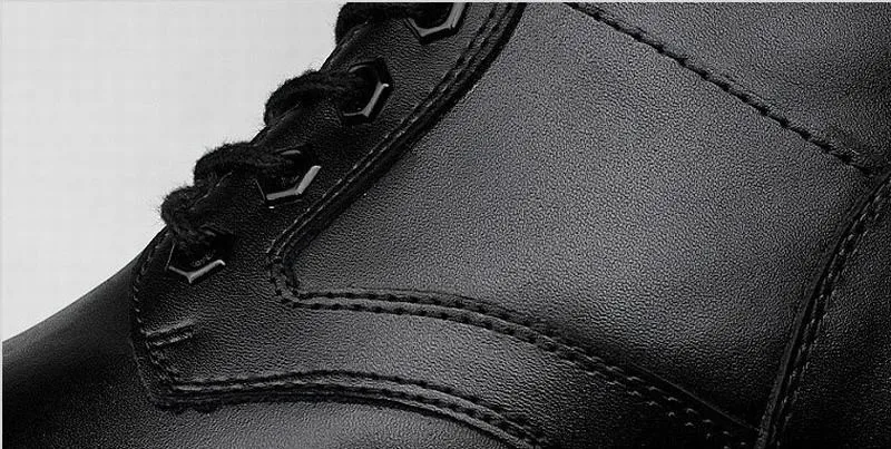 Мужские черные военные ботинки зимние теплые высокие сапоги из натуральной кожи мотоциклетные ботинки Martin Hombre размеры 38-46 47 48 49 50 51 52