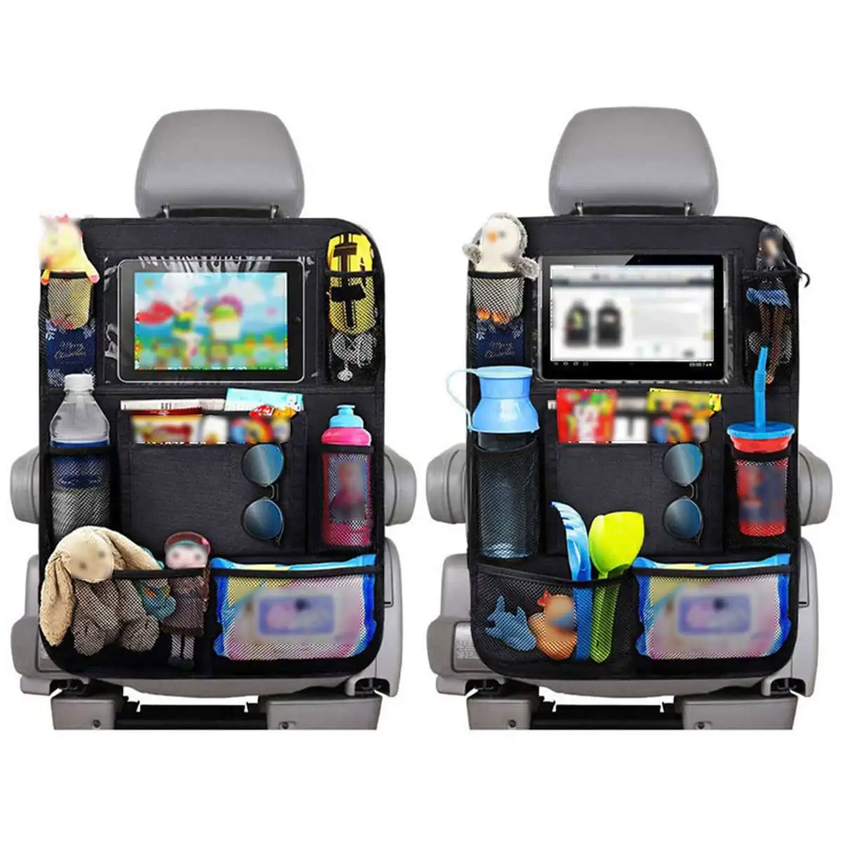 Органайзер на заднее сиденье автомобиля, сумка для хранения, ткань Оксфорд, подвесная сумка для хранения, для детей, для путешествий, Универсальная автомобильная сумка с несколькими карманами