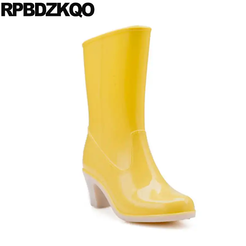 women's rain boots with high heels