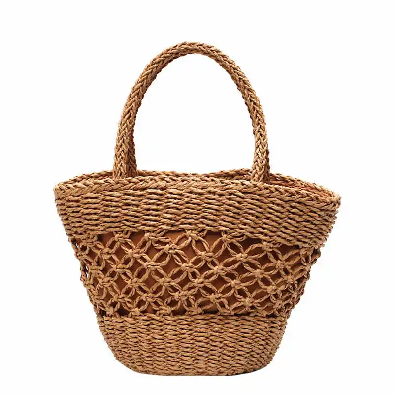 

OLD TANG Casual Straw Bag Natural Wicker Tote Bags For Women 2019 Braided Handbag For Garden Handmade Small Woven Rattan Bags