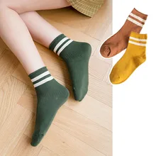 Женские повседневные носки осенние новые полосатые повседневные хлопковые носки модные короткие удобные милые Дышащие носки для женщин