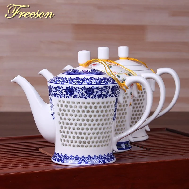 

Traditional Chinese Hive Blue White Porcelain Tea Pot 660ml Ancient China Ceramic Teapot Puer Kongfu Tea Set Teatime Samovar