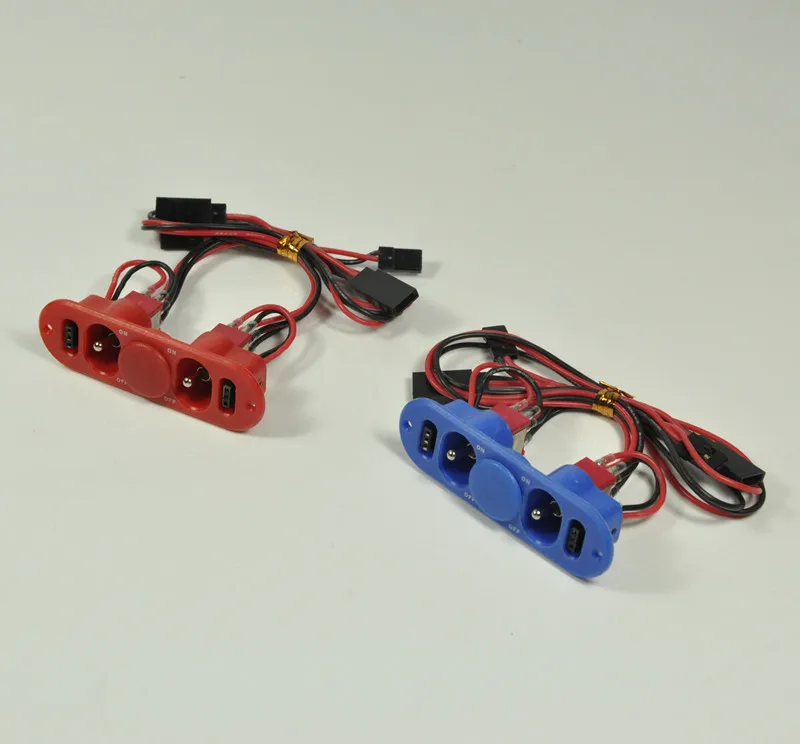 Plastic Dual ON OFF RC Power Switch w/ 4 Cable Lock For Servo RC